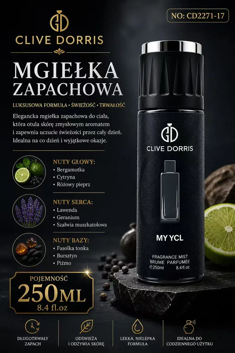 Clive Dorris Mgiełka Zapachowa MYCL 250ml Bergamotka Lawenda