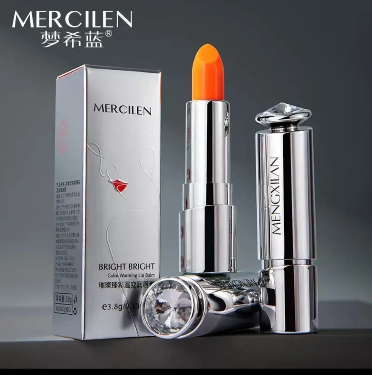 Mercilen Bright Bright pomarańczowy rozgrzewający balsam do ust