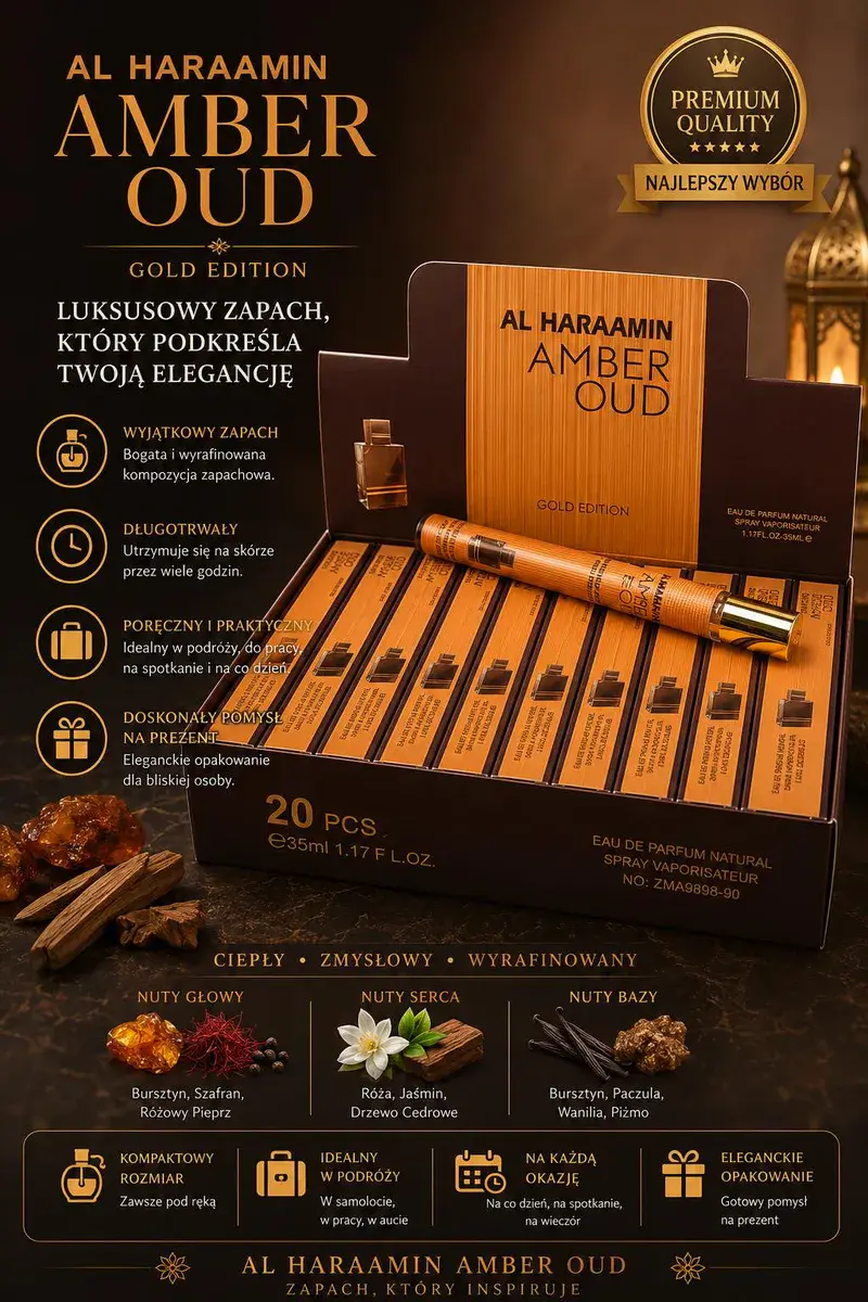 Al Haraamin Amber Oud Gold Edition Perfumy 35ml luksusowy zapach