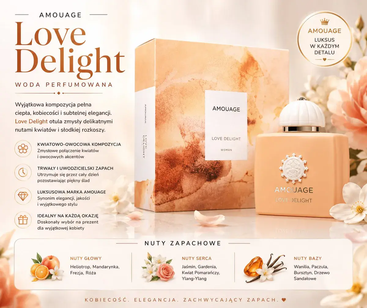Amouage Love Delight woda perfumowana 50ml kobieca kompozycja kwiatowo-owocowa