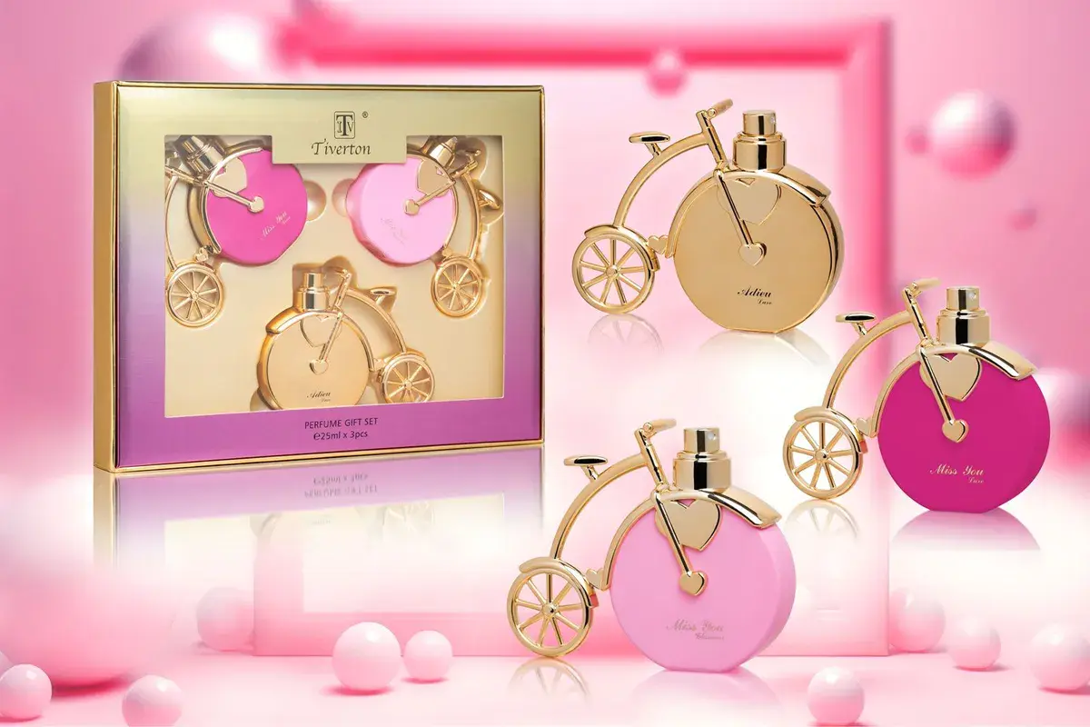 Zestaw perfum Tiverton 3x25ml flakon rower złoto różowy