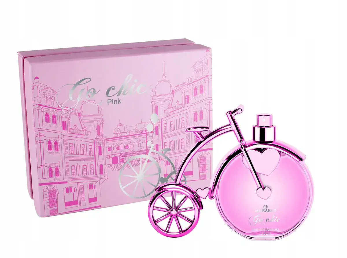 Mirakoff Go Chic Pink Perfum 100 ml różowy flakon rower