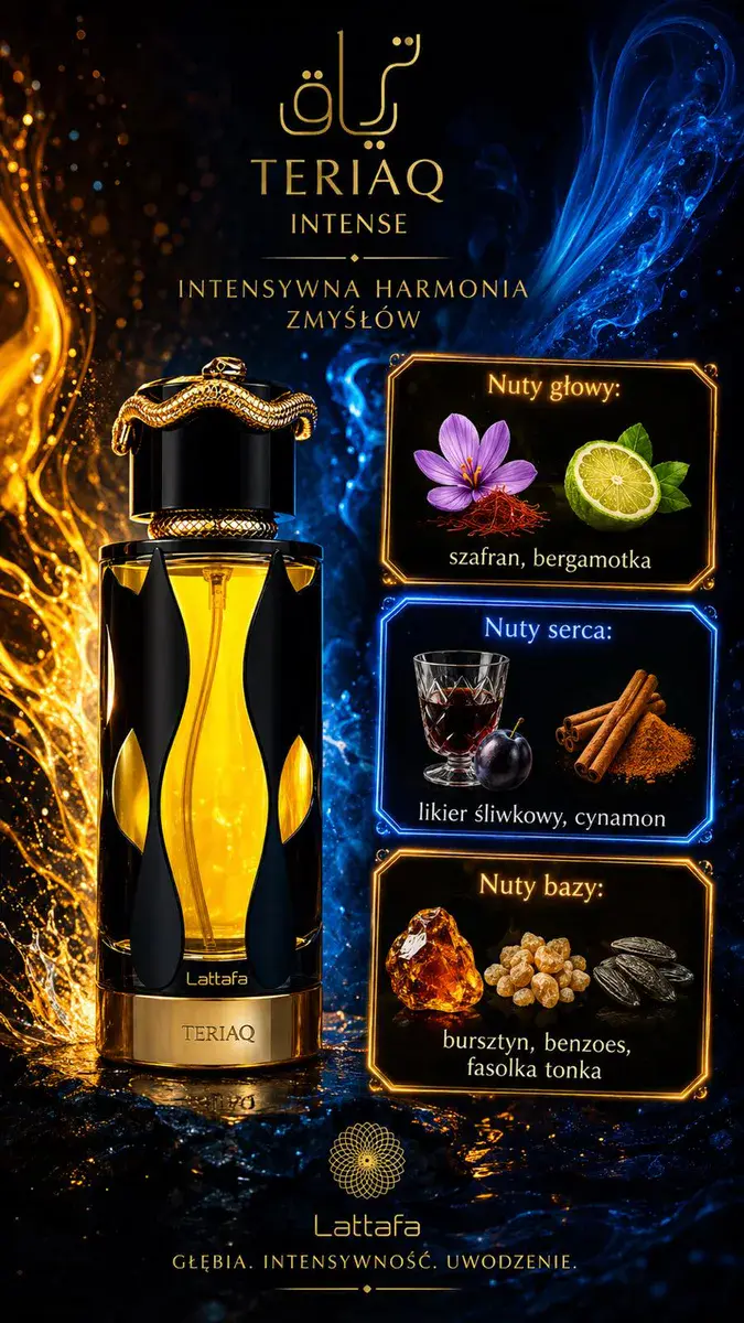Perfumy Lattafa TERIAQ Intense 100ml z nutami szafranu i bursztynu