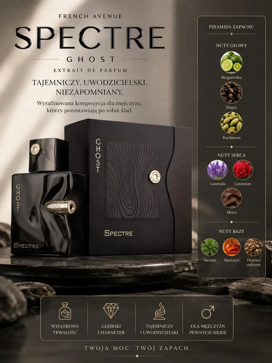 Perfumy Spectre Ghost 100ml dla mężczyzn tajemniczy zapach