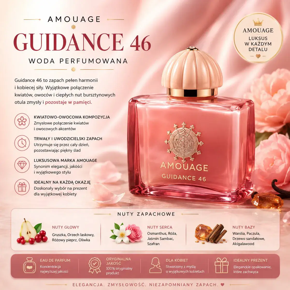 Amouage Guidance 46 Woda Perfumowana 50ml Różowa Elegancja