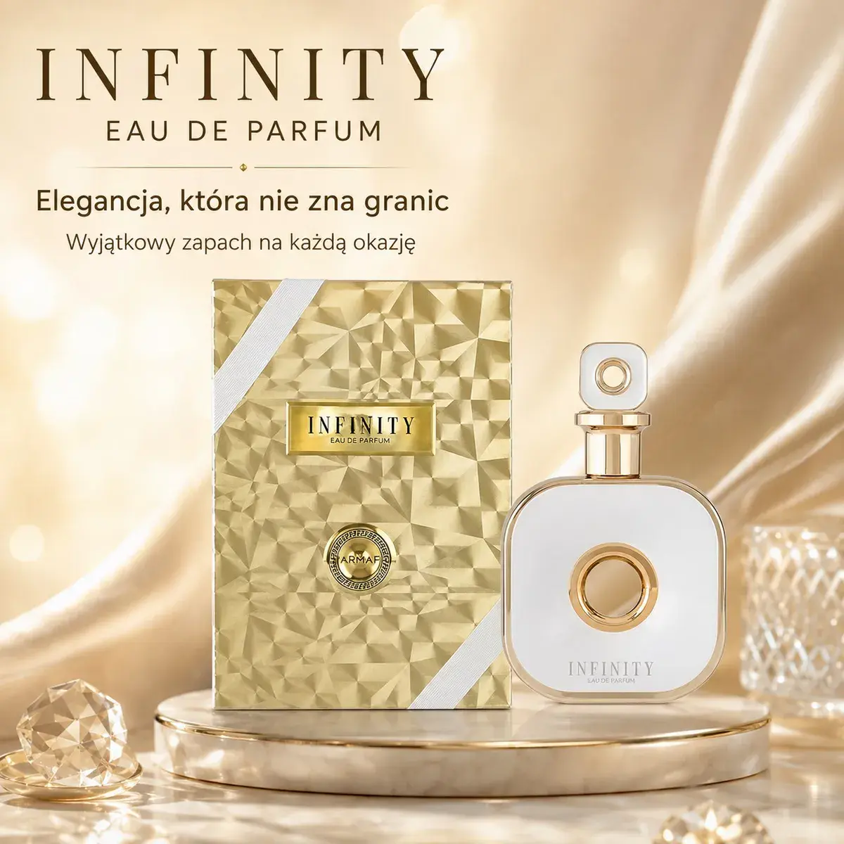 Infinity Eau de Parfum Perfumy 100 ml Elegancki Złoty Flakon