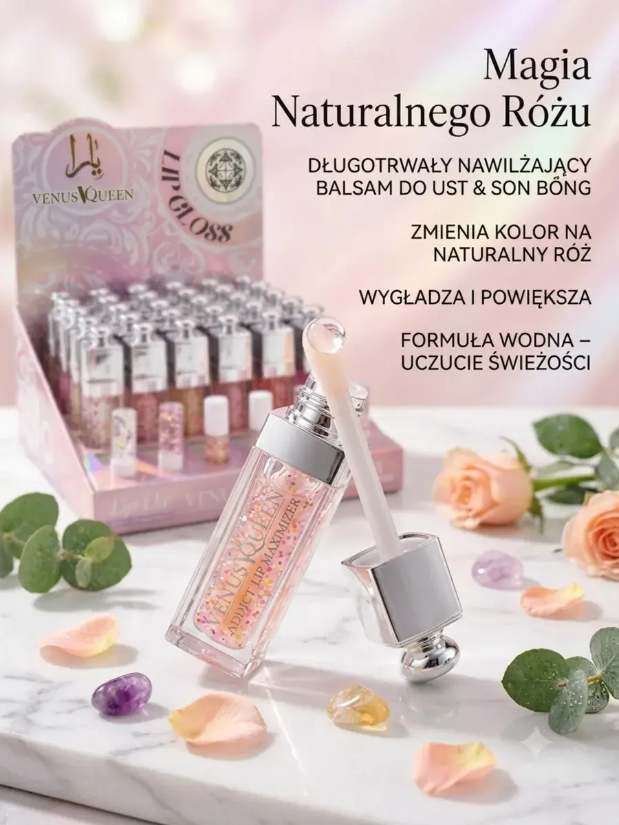 Venus Queen Addict Lip Maximizer naturalny różowy błyszczyk do ust
