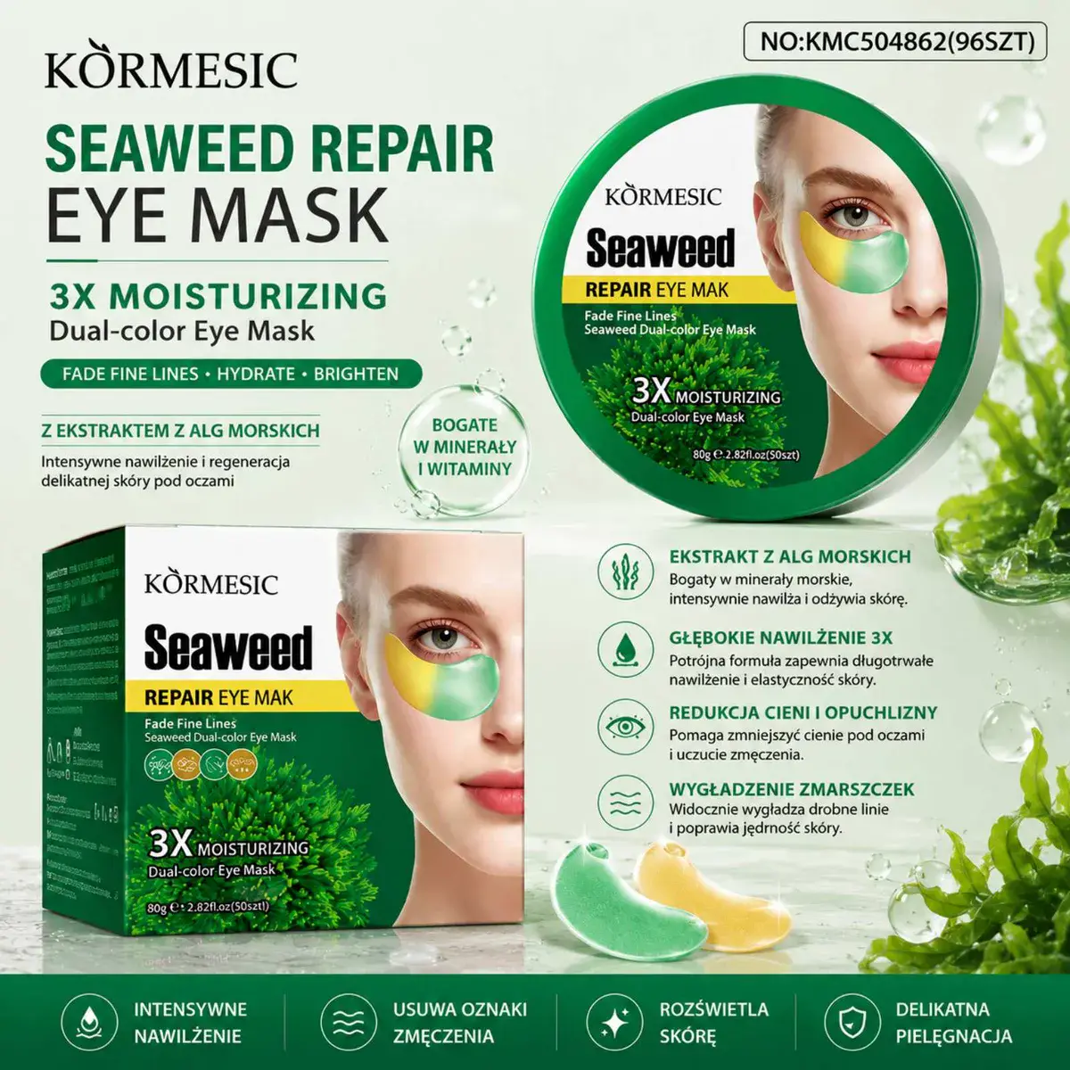 Körmesic Seaweed Repair Eye Mask dwukolorowa maska pod oczy 80g