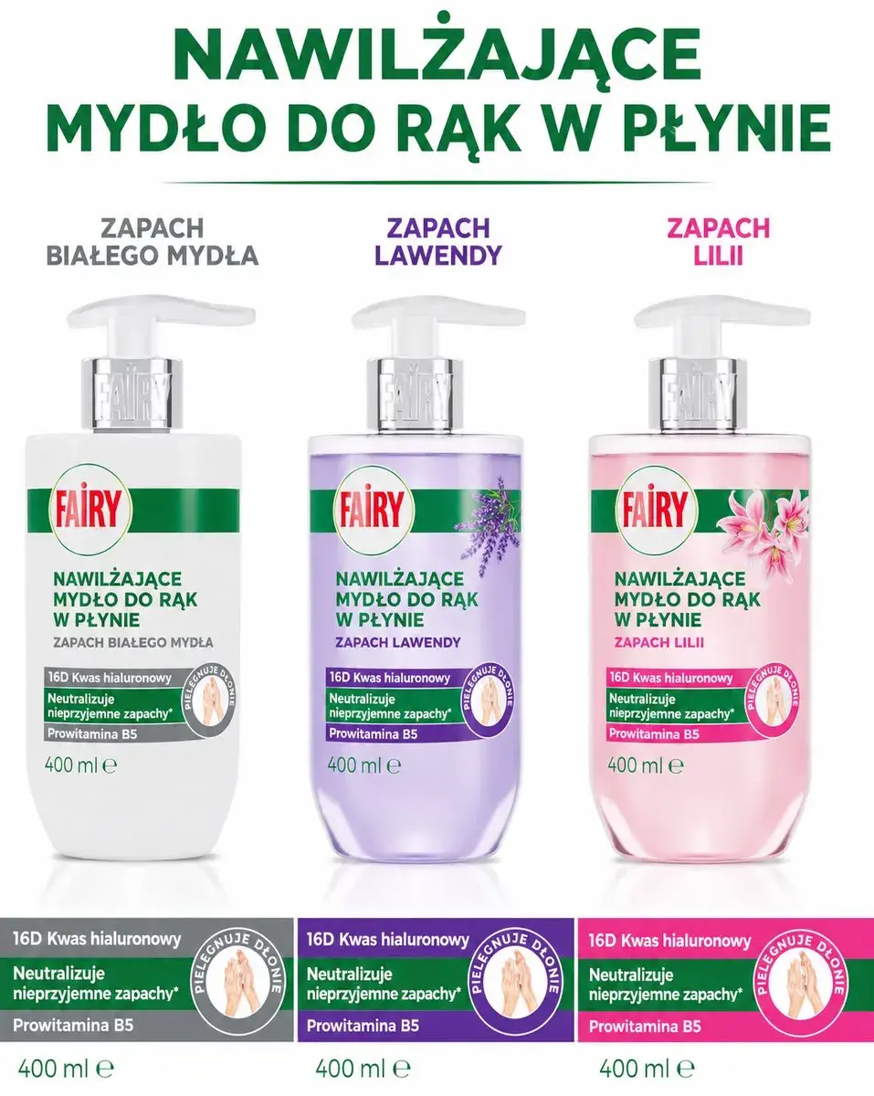 Nawilżające Mydło do Rąk w Płynie Fairy 400 ml