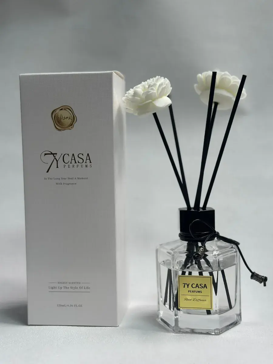 7Y CASA PERFUMS dyfuzor zapachowy 120ml z kwiatami dekoracyjnymi