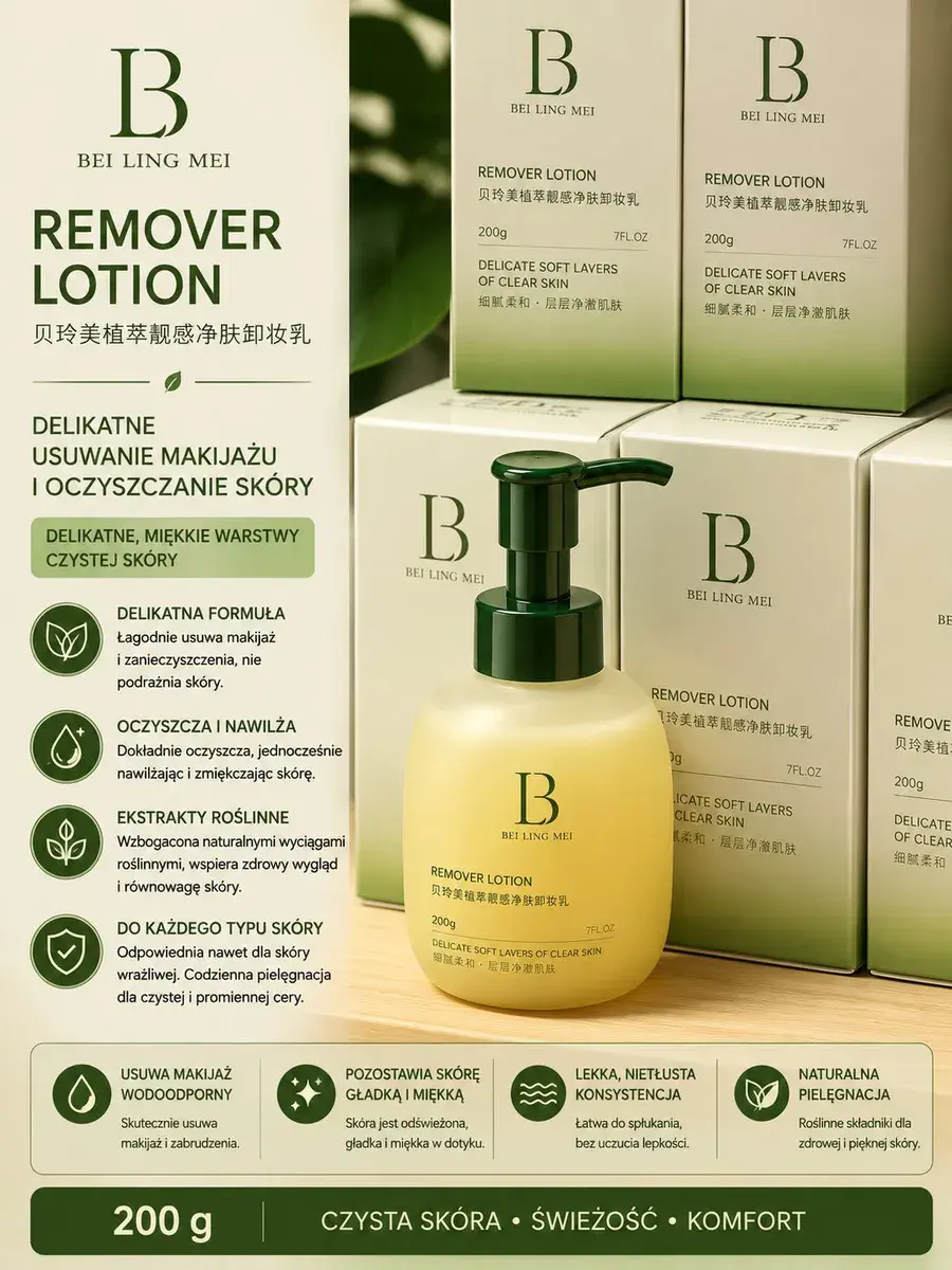 BEI LING MEI Remover Lotion 200g delikatne usuwanie makijażu