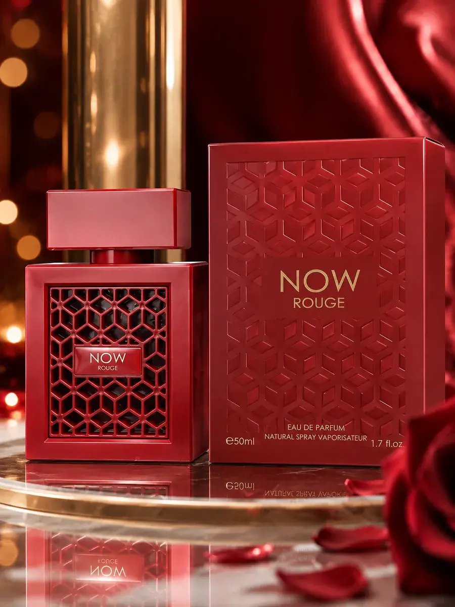Perfumy NOW Rouge 50ml czerwone eleganckie opakowanie