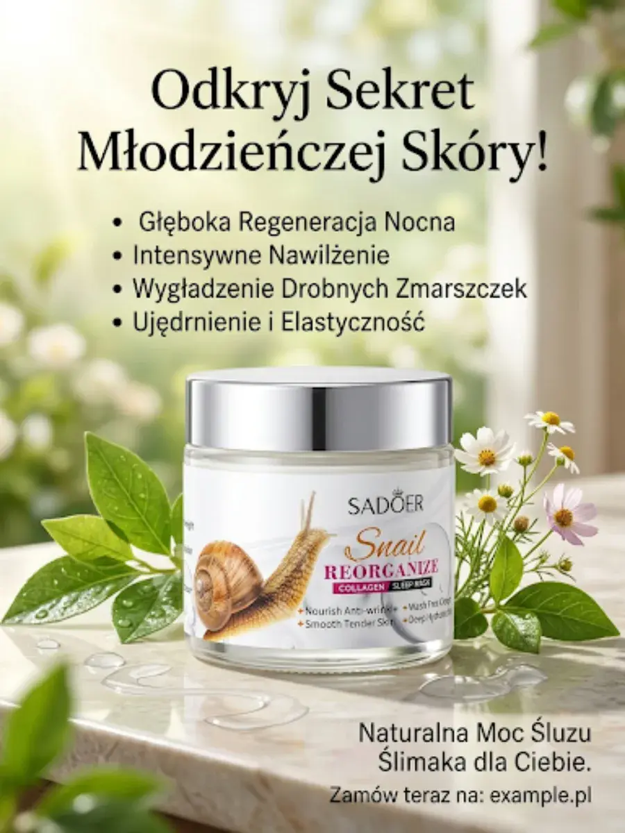 SADOER Snail Reorganize krem z kolagenem i śluzem ślimaka
