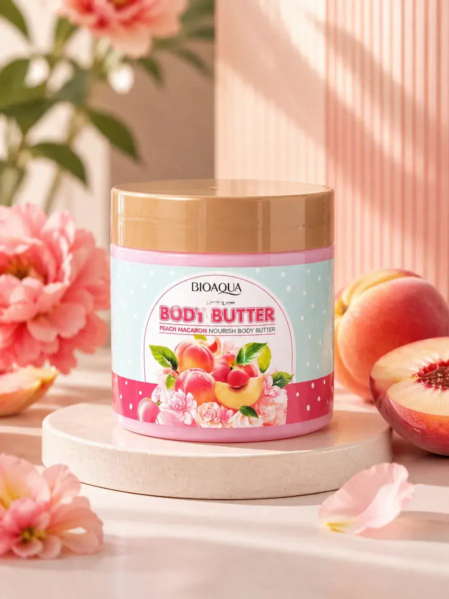 BIOAQUA Body Butter Peach Macaron Balsam do ciała o zapachu brzoskwini