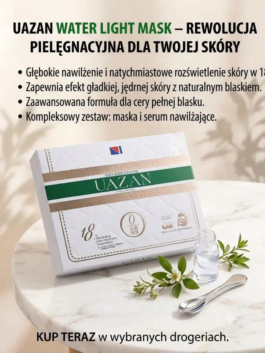 UAZAN Water Light Mask zestaw nawilżający i rozświetlający