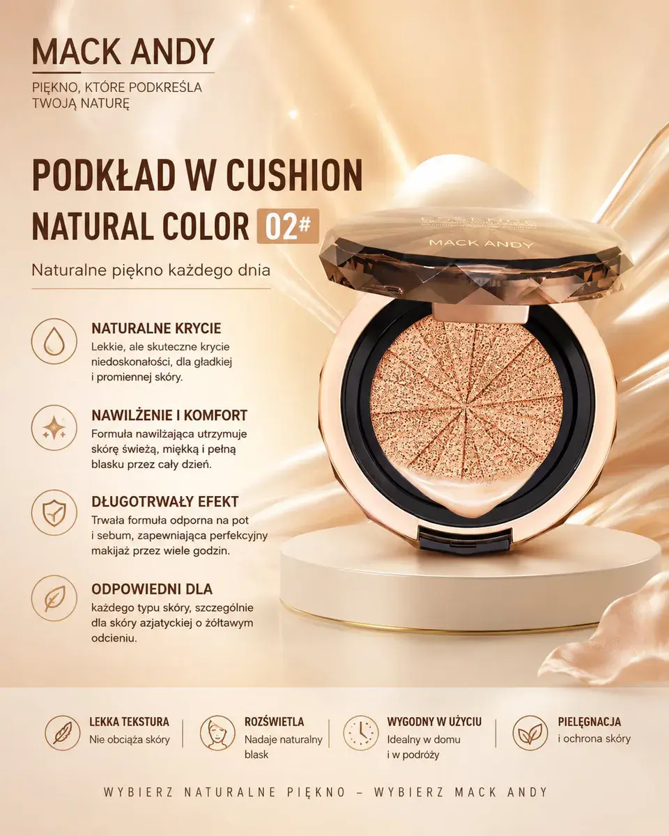 MACK ANDY Podkład w Cushion Natural Color 02 jasny odcień