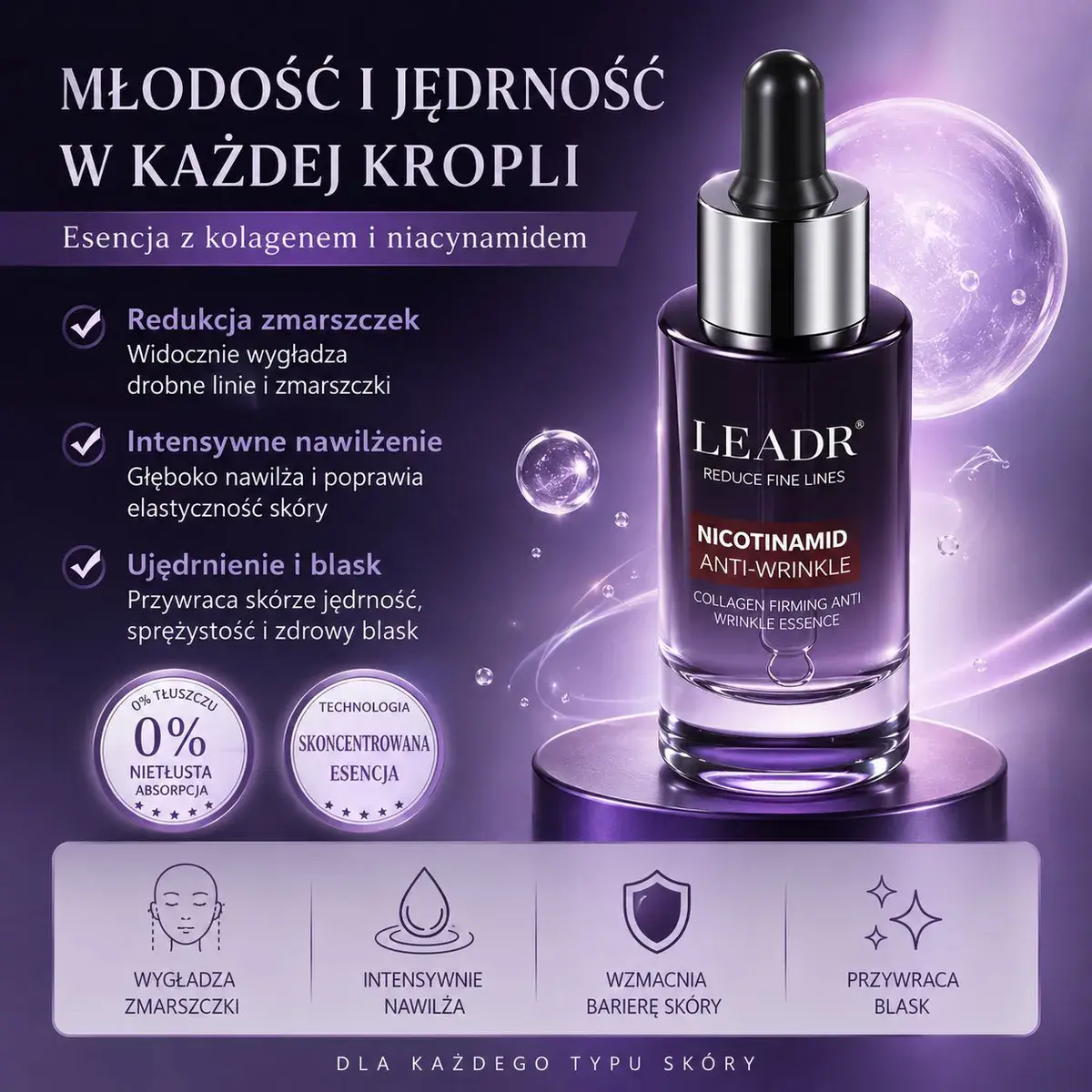 LEADR Nicotinamid Anti-Wrinkle Esencja z kolagenem 30ml przeciwzmarszczkowa