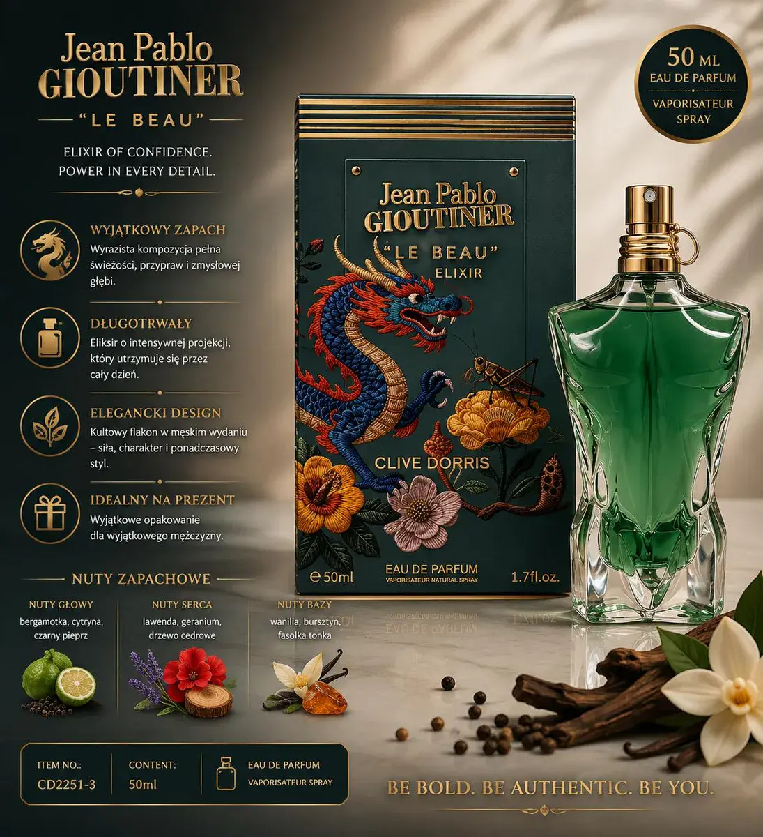 Jean Pablo Gioutiner Le Beau Elixir 50ml perfumy męskie