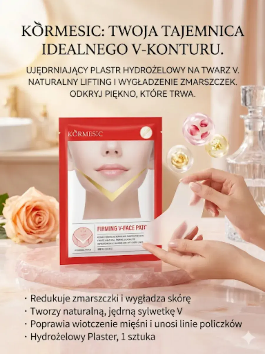 KORMESIC ujędrniający hydrożelowy plaster na twarz V-kontur