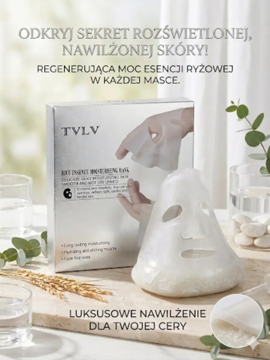 TVLV Rice Essence Moisturizing Mask luksusowa maska nawilżająca