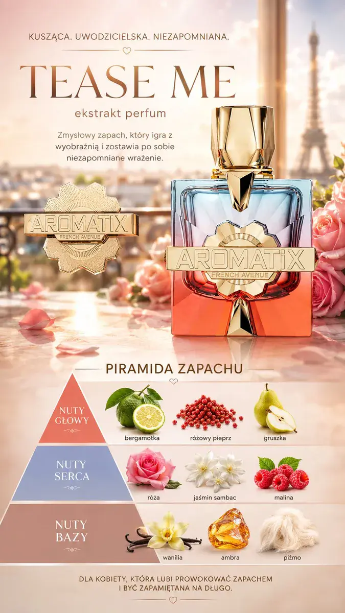 Aromatix Tease Me ekstrakt perfum damski z nutami bergamotki i wanilii