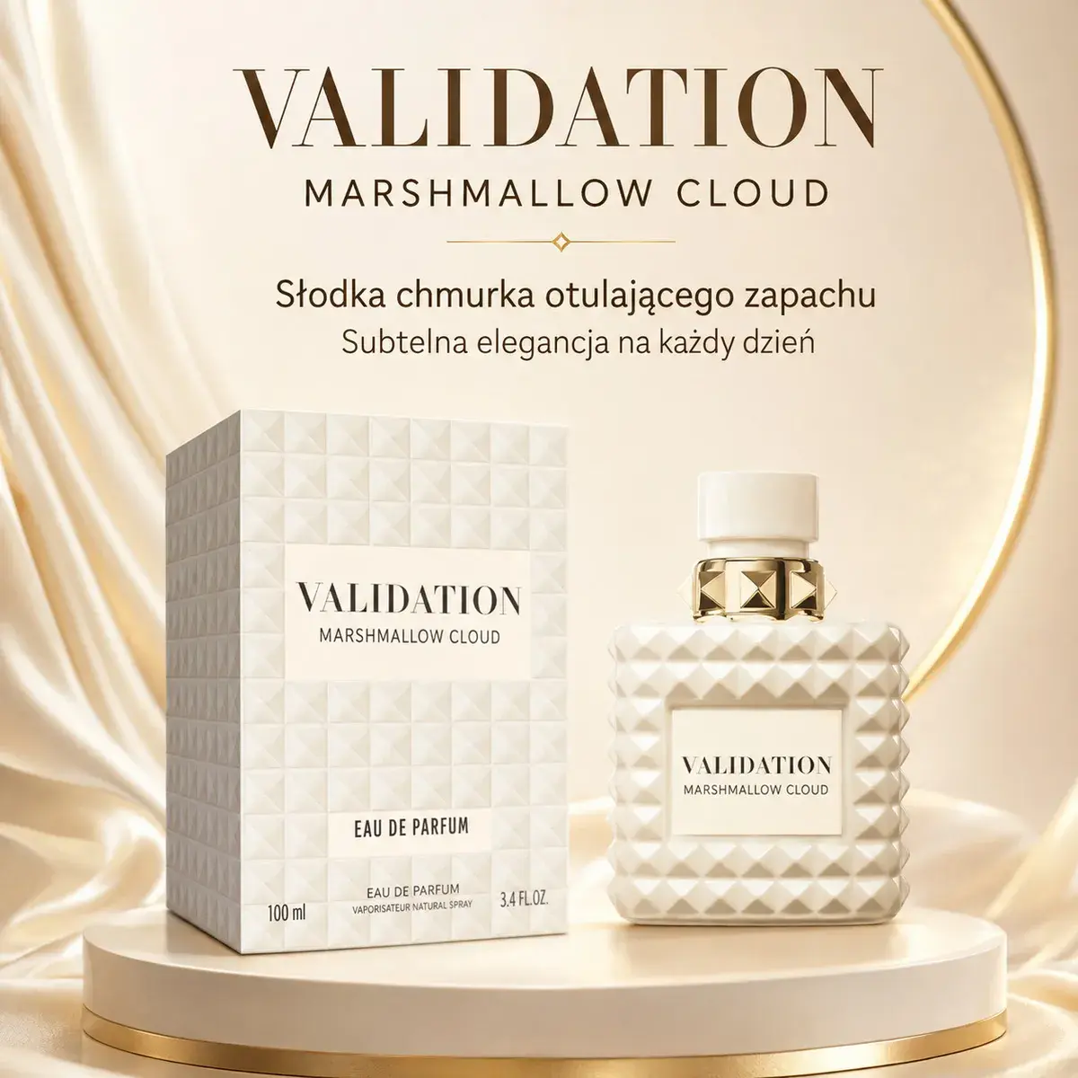 Perfumy Validation Marshmallow Cloud 100ml biały flakon z fakturą