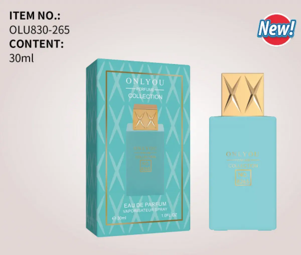 OnlyYou Collection Perfumy 30ml Turkusowo-Złote