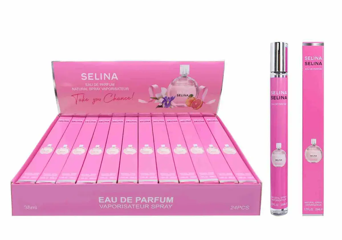 Selina Perfumetka 35ml różowa wąska butelka spray