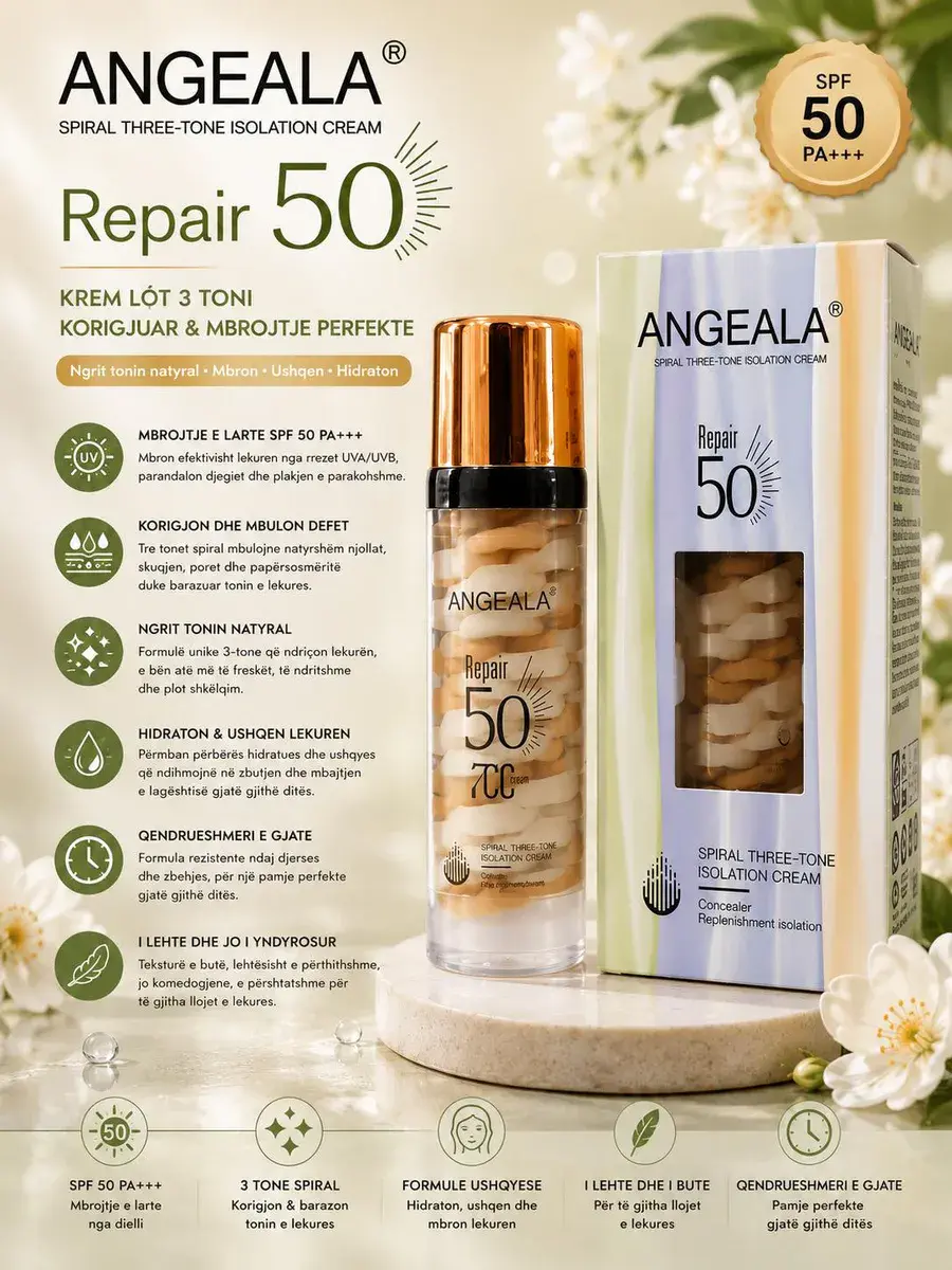 Angeala Repair 50 Spiral Three-Tone Isolation Cream SPF50 PA+++