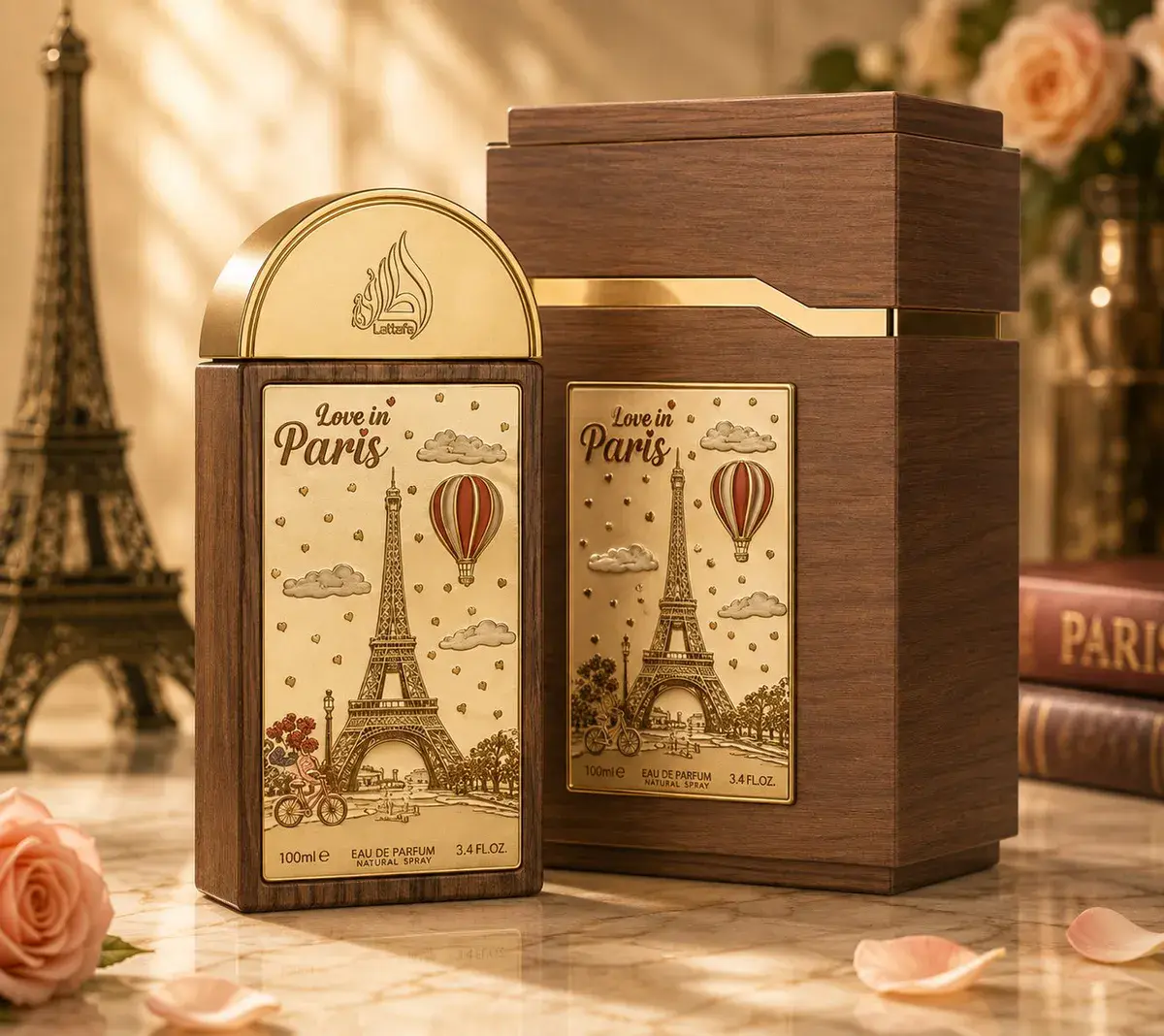Perfum Love in Paris 100ml z eleganckim drewnianym flakonem