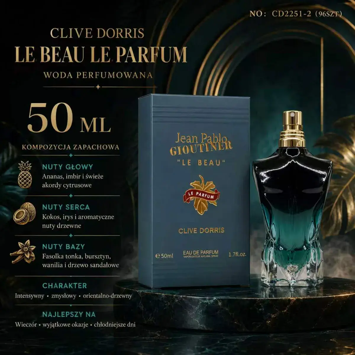Le Beau Le Parfum 50ml woda perfumowana o orientalno-drzewnym zapachu