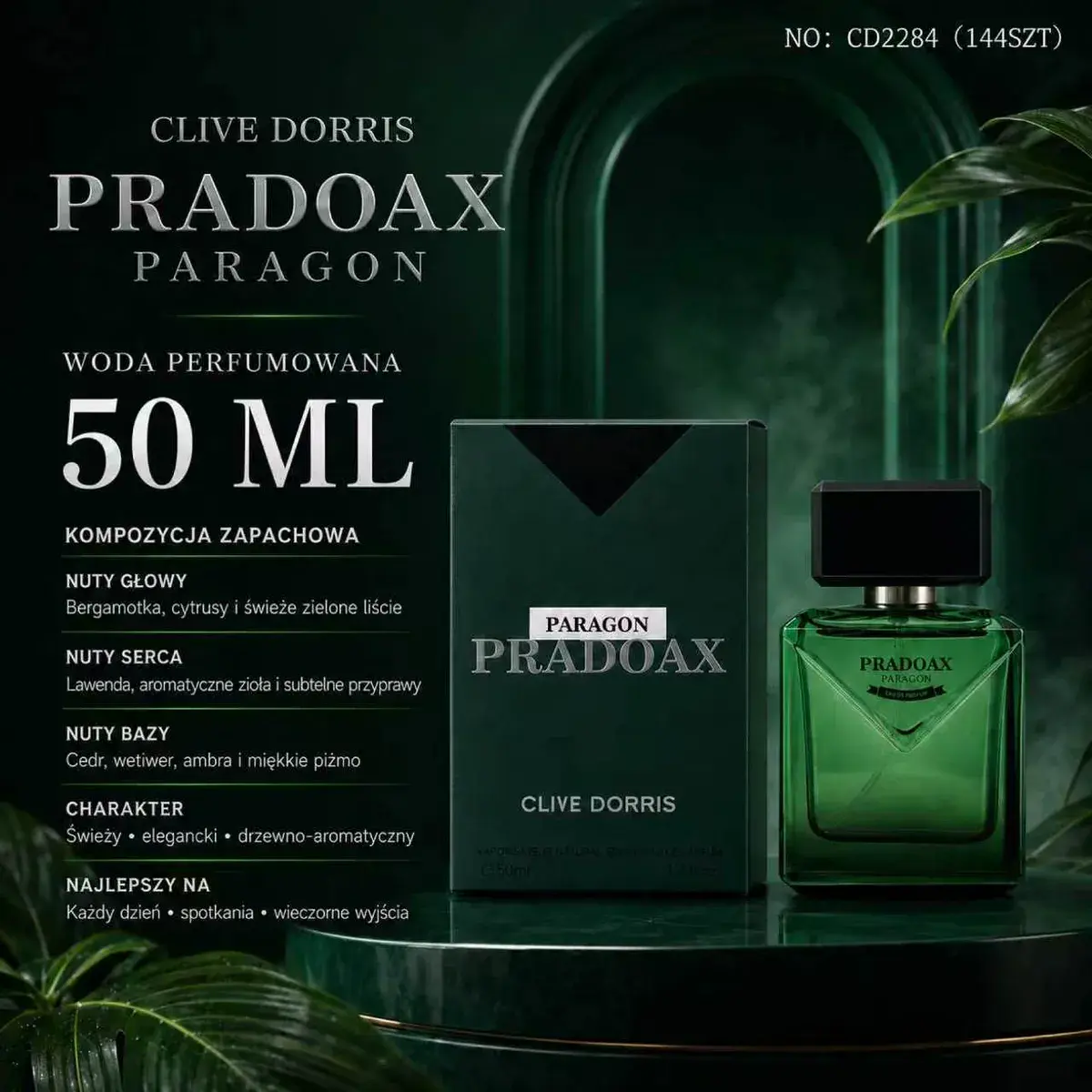 Pradoax Paragon Clive Dorris Woda Perfumowana 50ml Zielona