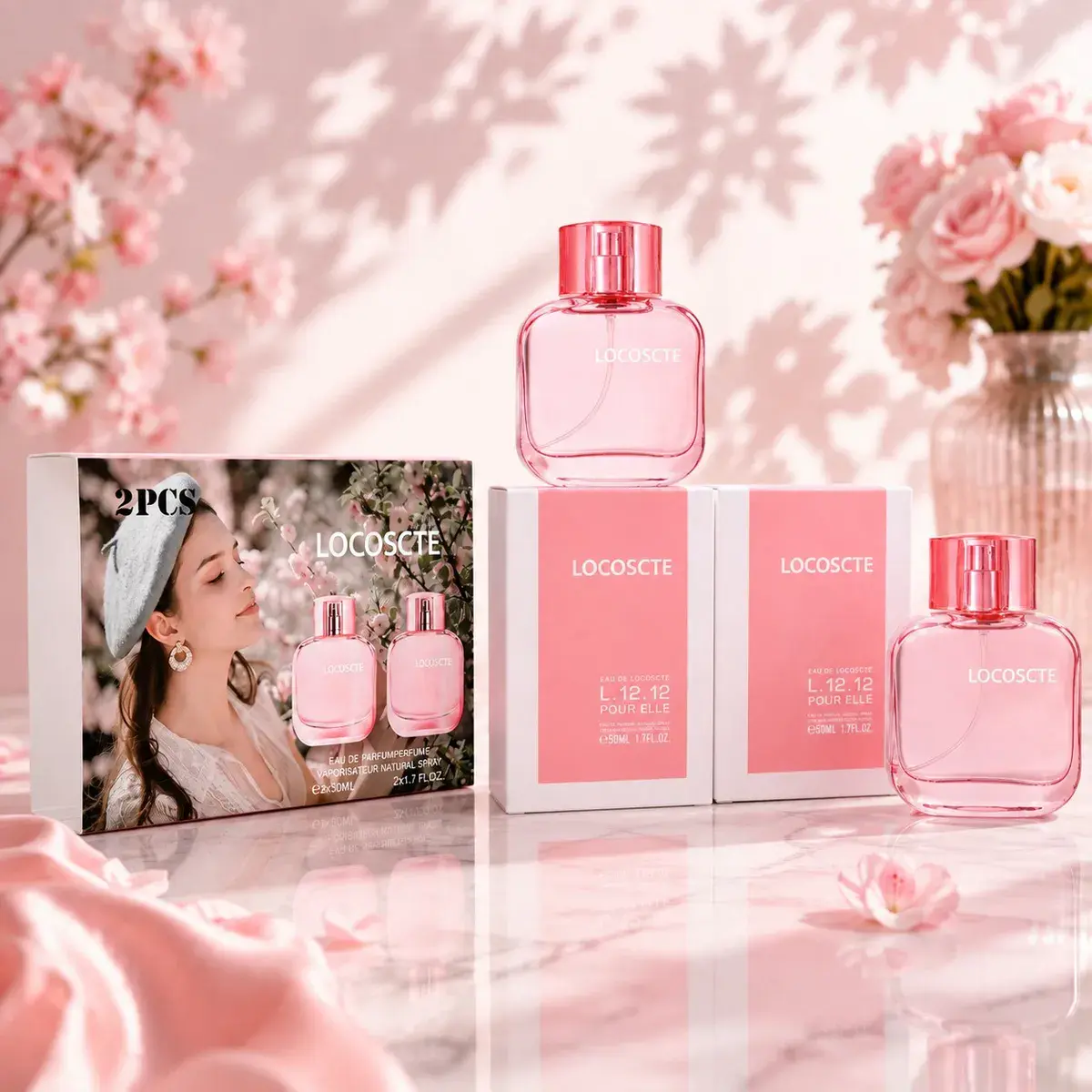 Zestaw perfum LOCOSCTE L.12.12 Pour Elle 2x50ml różowy