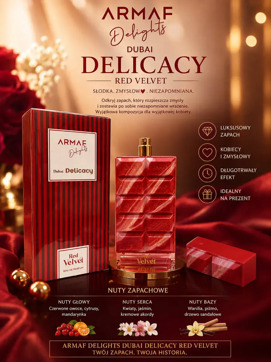 Armaf Delights Dubai Delicacy Red Velvet Perfumy 100ml kobiece