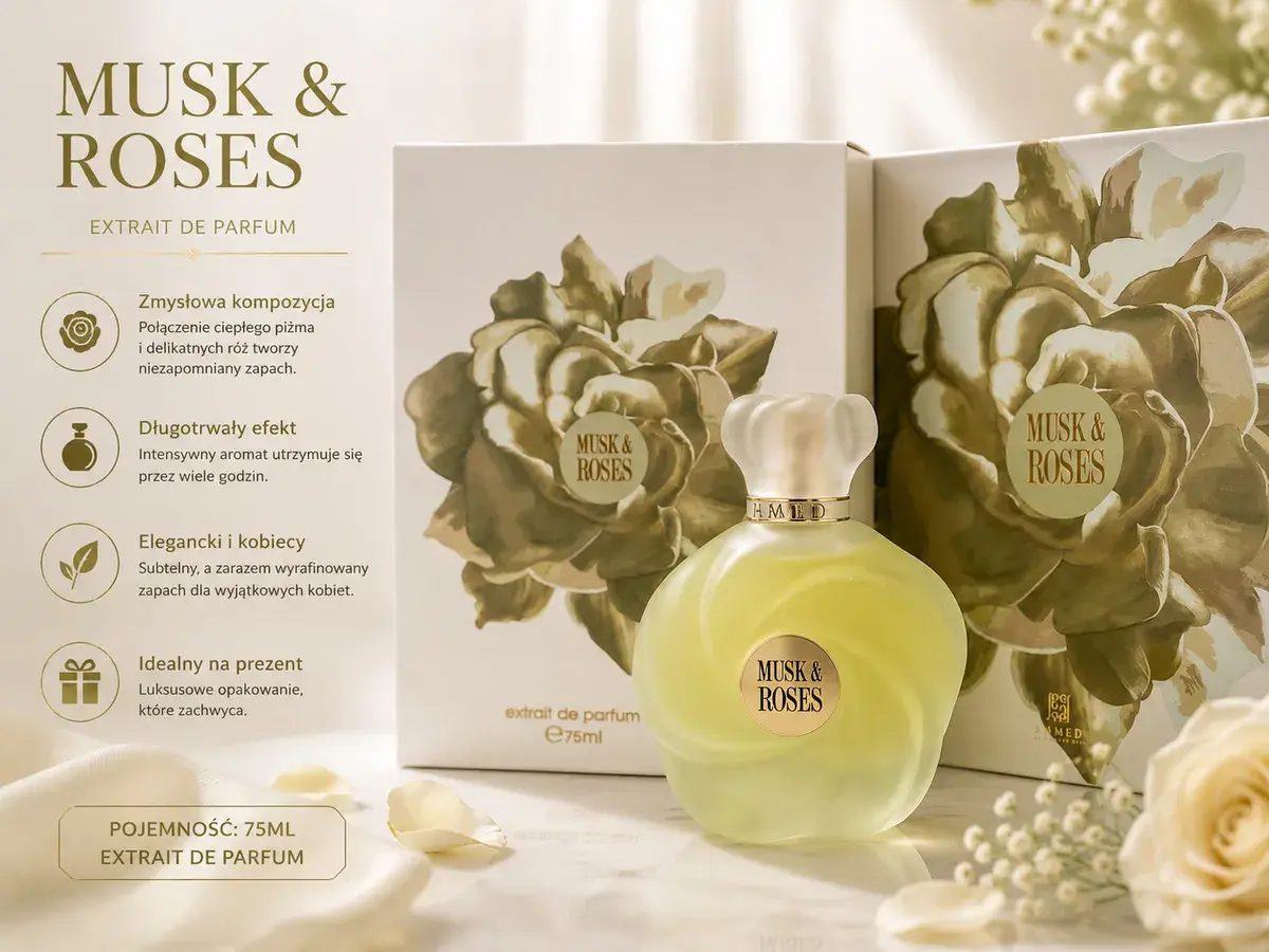 Musk & Roses Perfumy 75ml z nutą piżma i róż