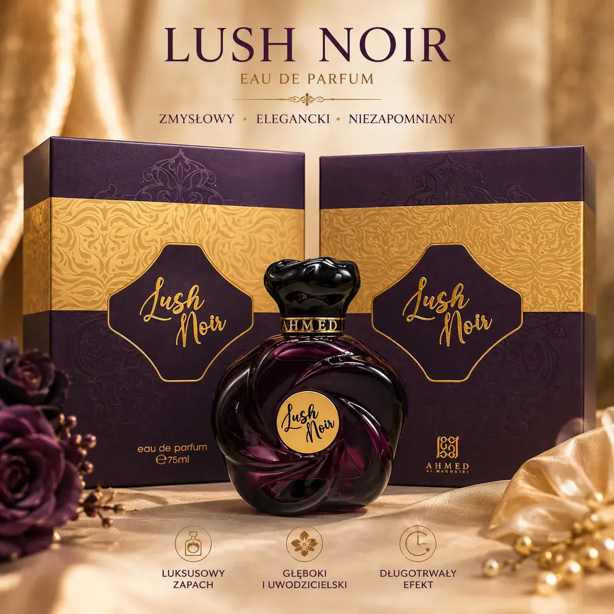 Lush Noir Ahmed Perfumy 75ml luksusowy zapach głęboki