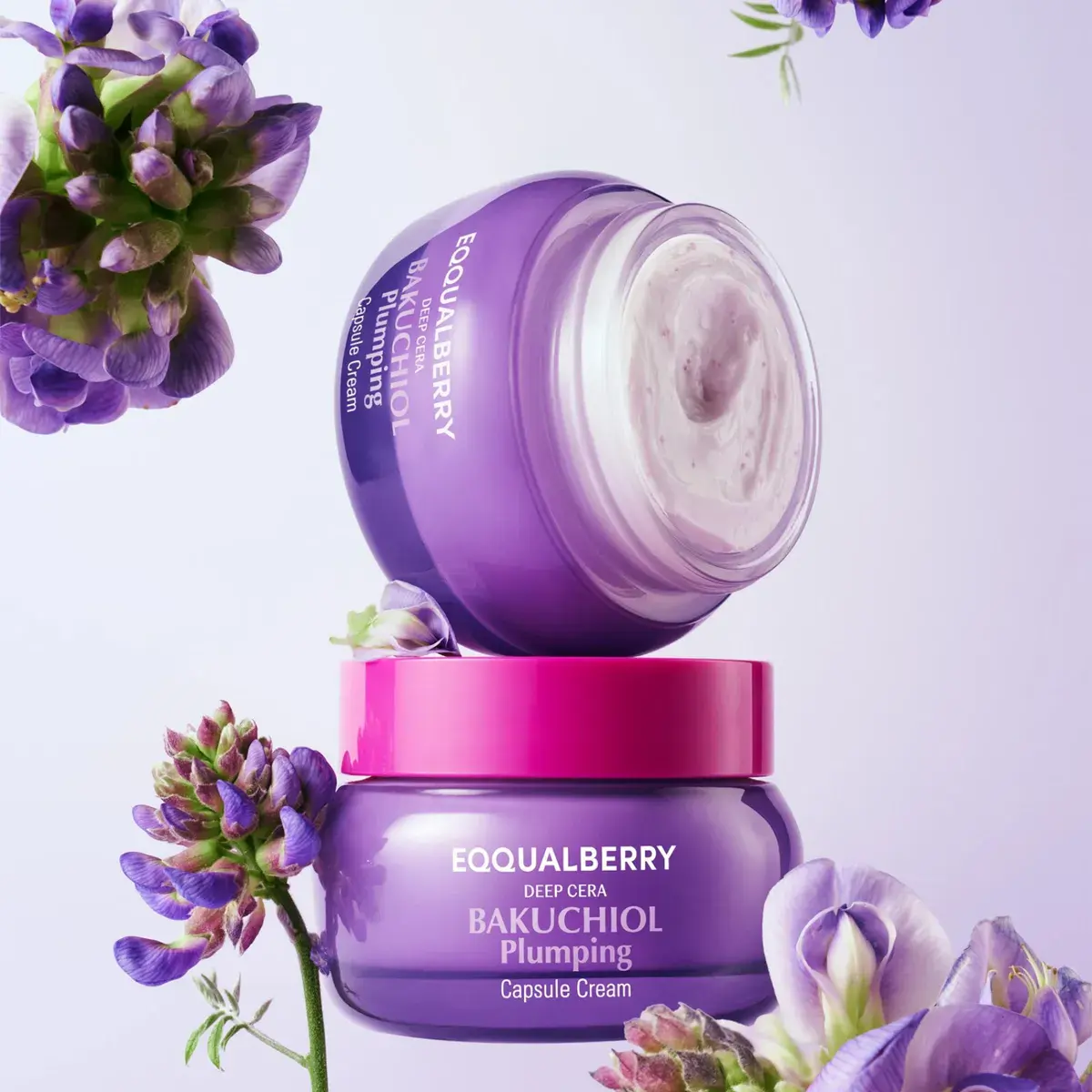 Krem do twarzy Bakuchiol Plumping EQQUALBERRY fioletowy