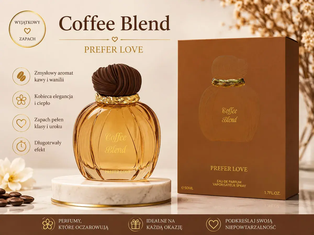 Perfumy Coffee Blend 50ml z aromatem kawy i wanilii