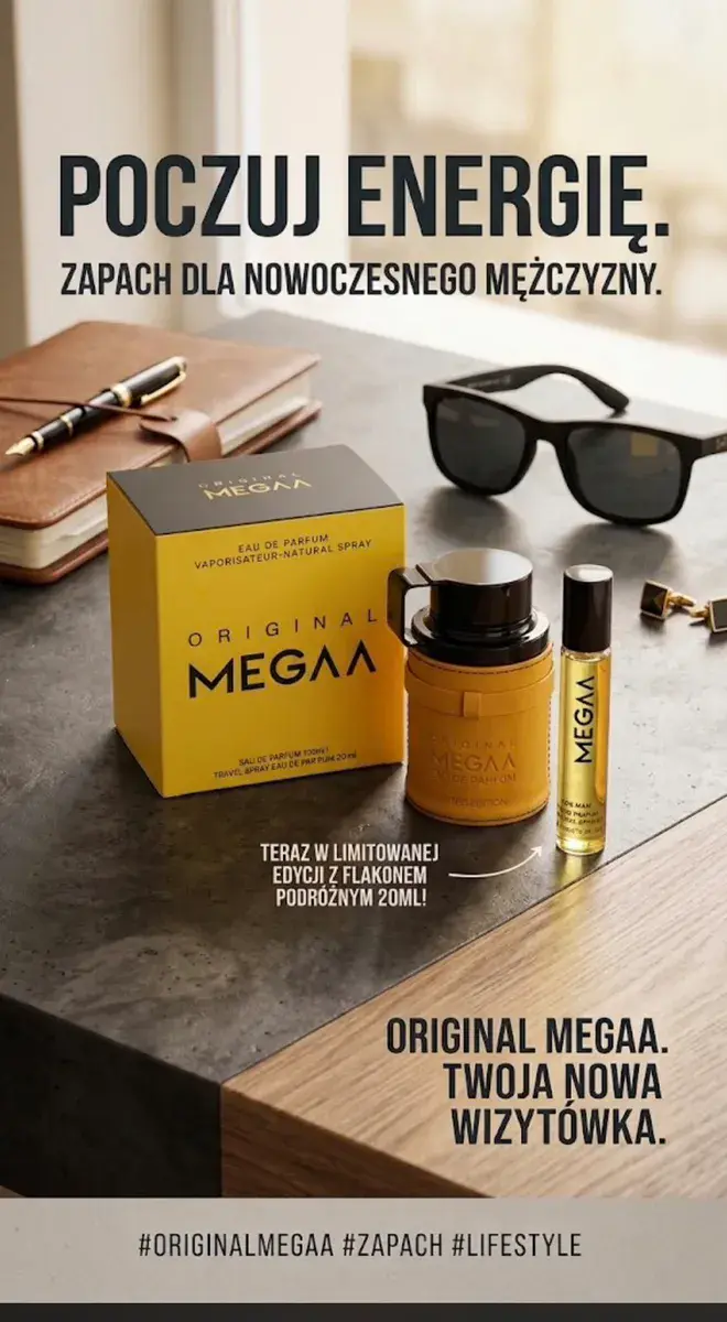 Original Megaa Perfumy Męskie 100 ml + 20 ml Flakon Podróżny