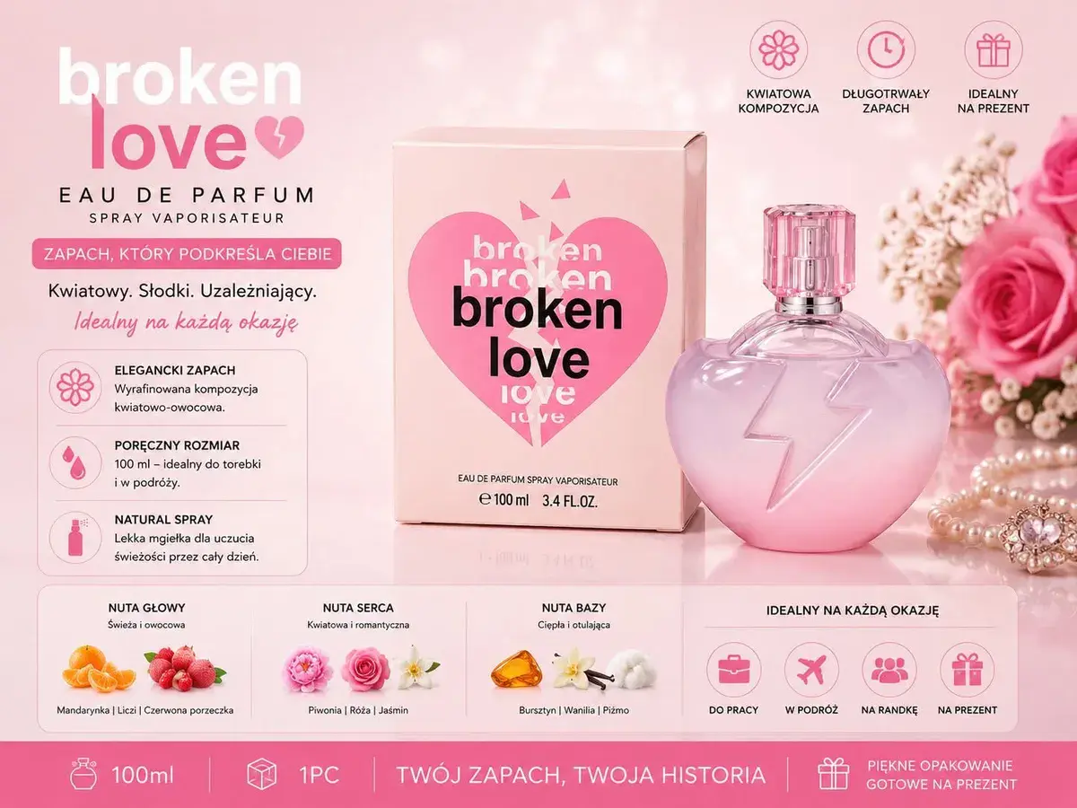 Broken Love Perfumy EDP 100 ml kwiatowo-owocowe, różowe