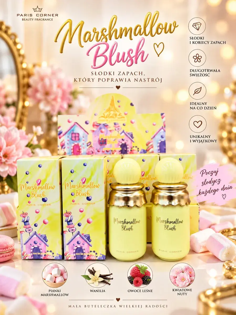 Perfumy Marshmallow Blush 30 ml słodki zapach owoców leśnych