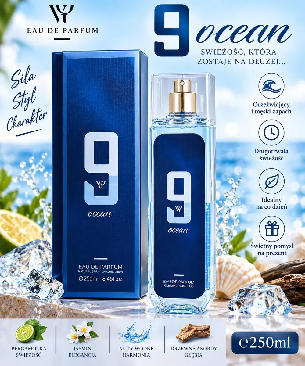 Perfumy 9 Ocean 250ml orzeźwiający męski zapach
