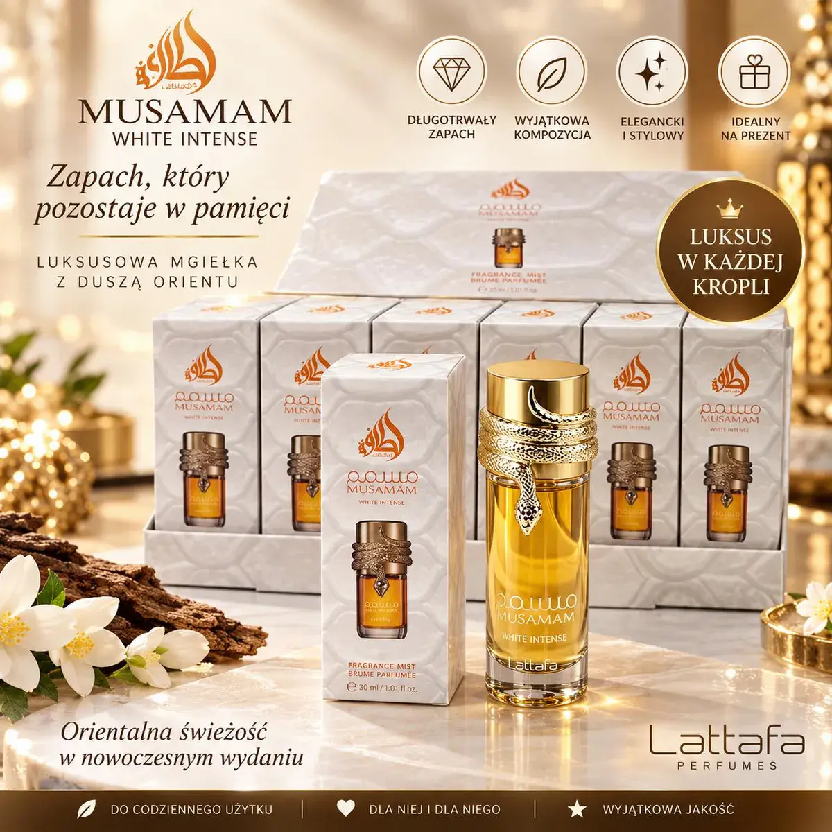 Perfumy Musamam White Intense 30 ml z orientalnym zapachem