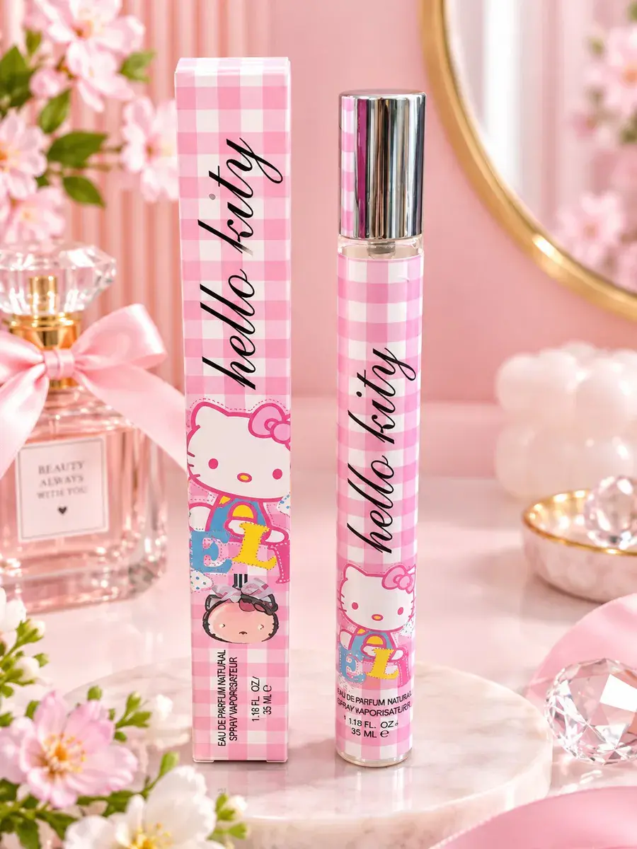 Perfumy Hello Kitty 35ml w różowej kratce z atomizerem
