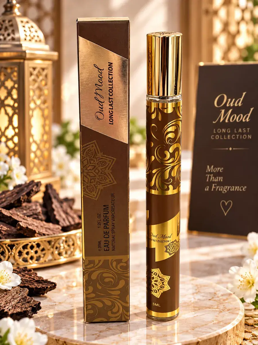 Perfum Oud Mood 35ml Long Last Collection brązowo-złoty flakon