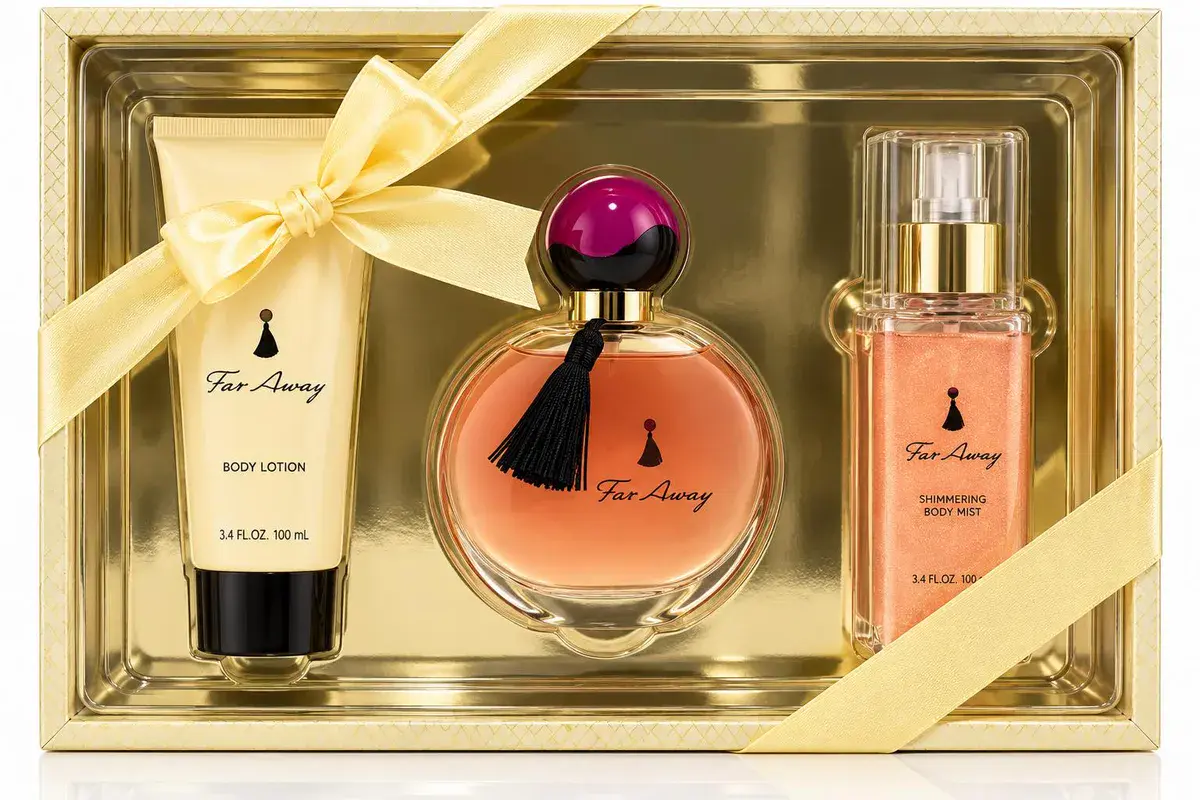 Zestaw perfumy Far Away z balsamem i mgiełką 100 ml