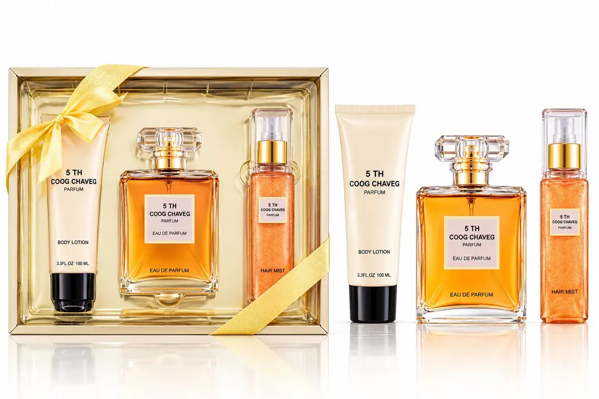 Zestaw perfum 5 TH Coog Chaveg z balsamem i mgiełką do włosów