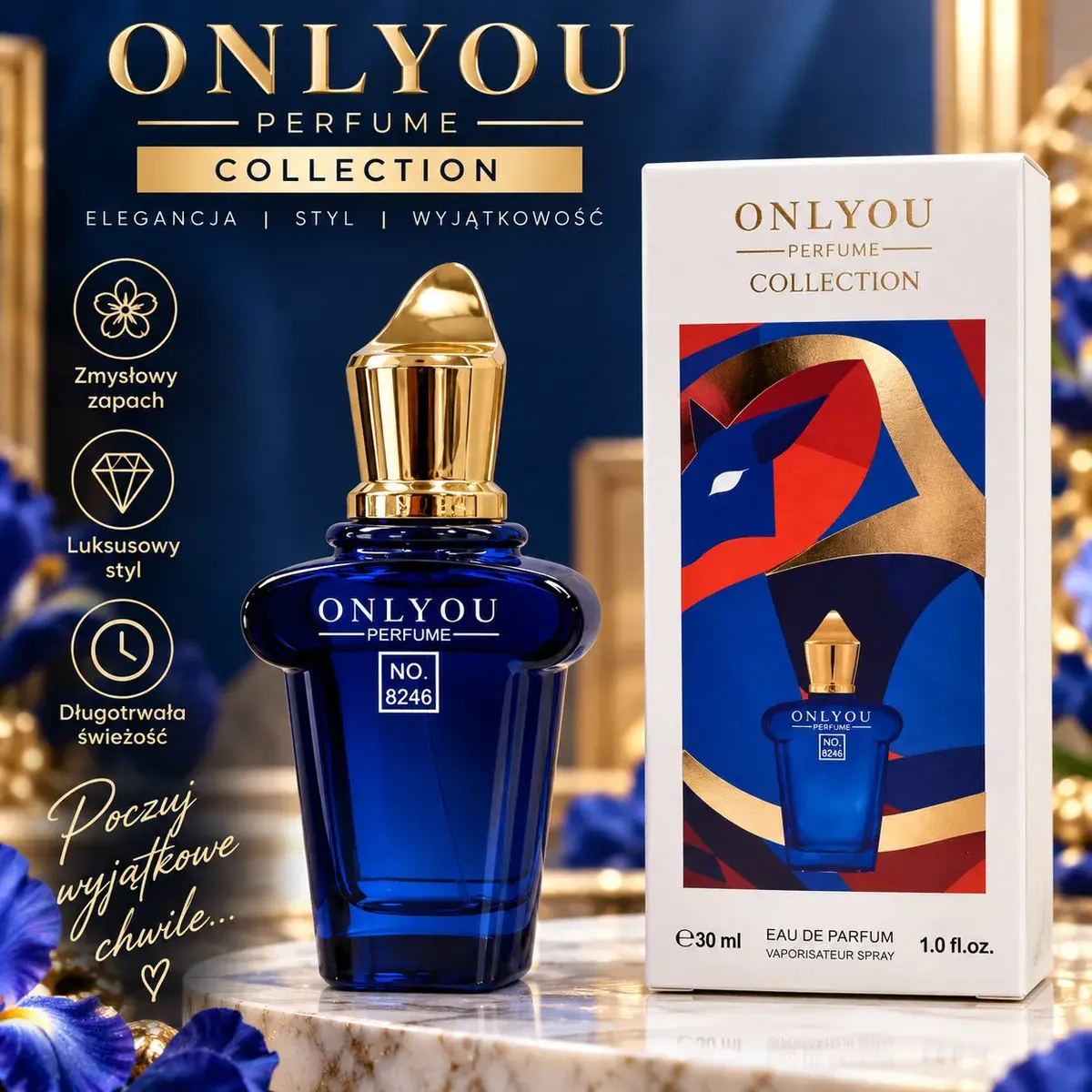 Perfumy Onlyou Perfume Collection 30ml granatowo-złote