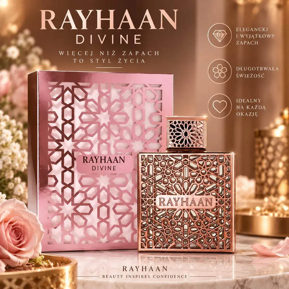 Rayhaan Divine Perfumy 100ml Elegancki Zapach Długotrwały