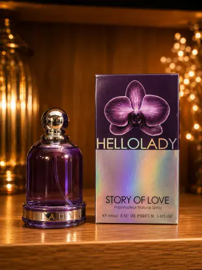 Perfumy Hello Lady Story of Love 100ml Eau de Parfum fioletowe